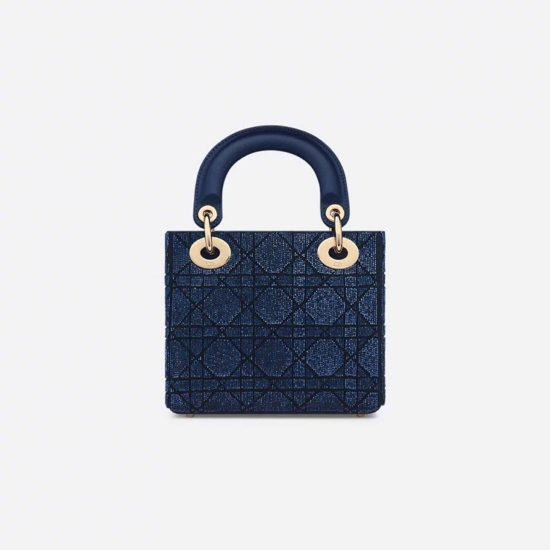 Mini Lady Dior Bag Microbead-Embroidered Cotton With Cannage Motif
