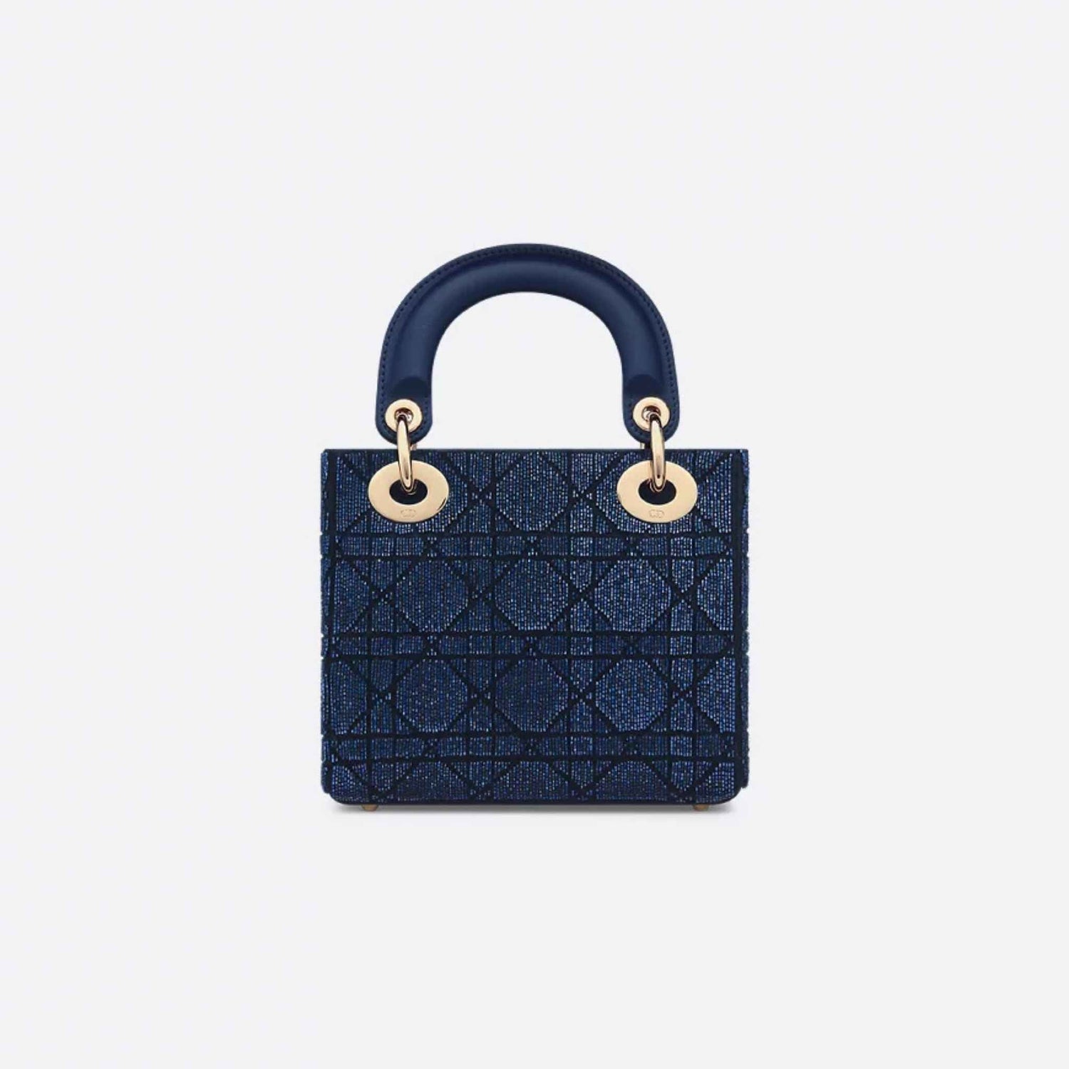Mini Lady Dior Bag Microbead-Embroidered Cotton With Cannage Motif