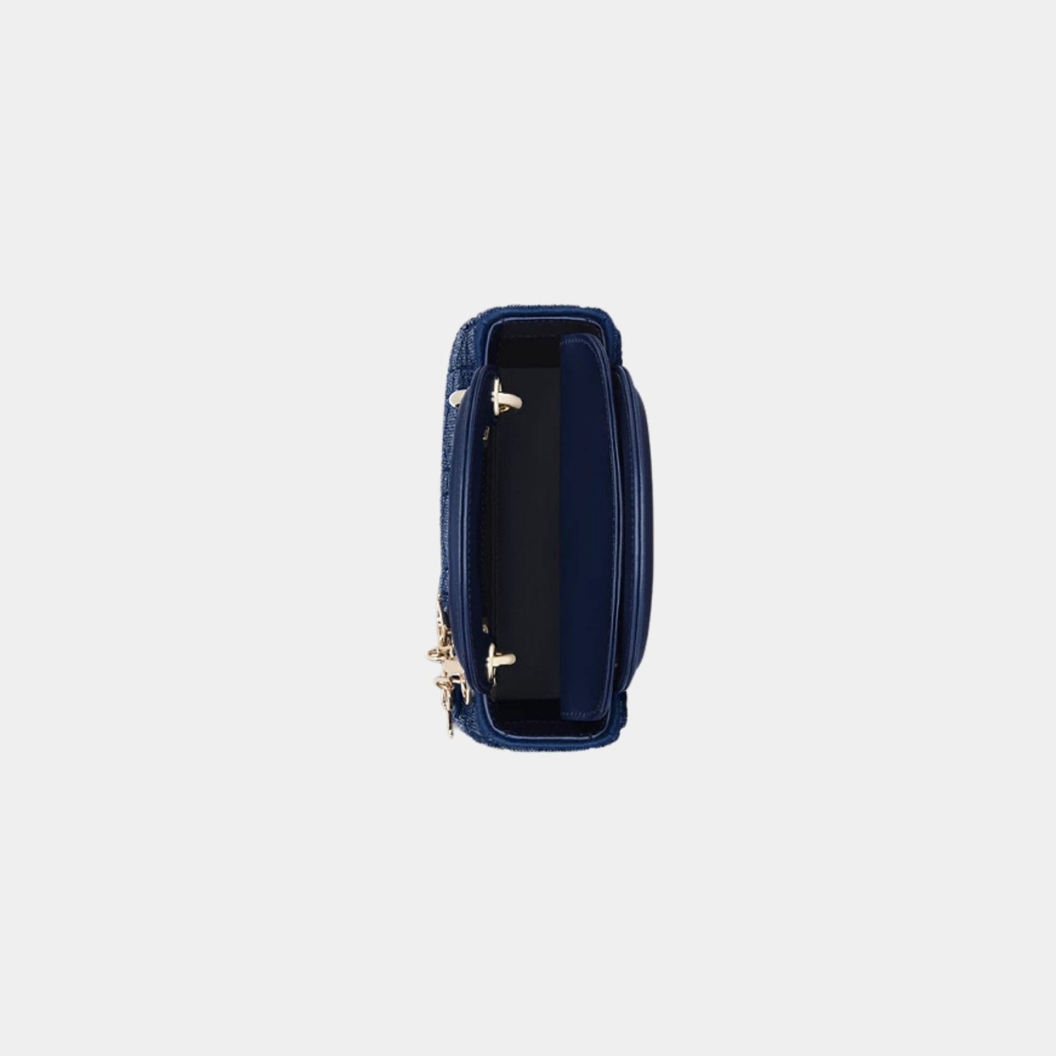Mini Lady Dior Bag Microbead-Embroidered Cotton With Cannage Motif