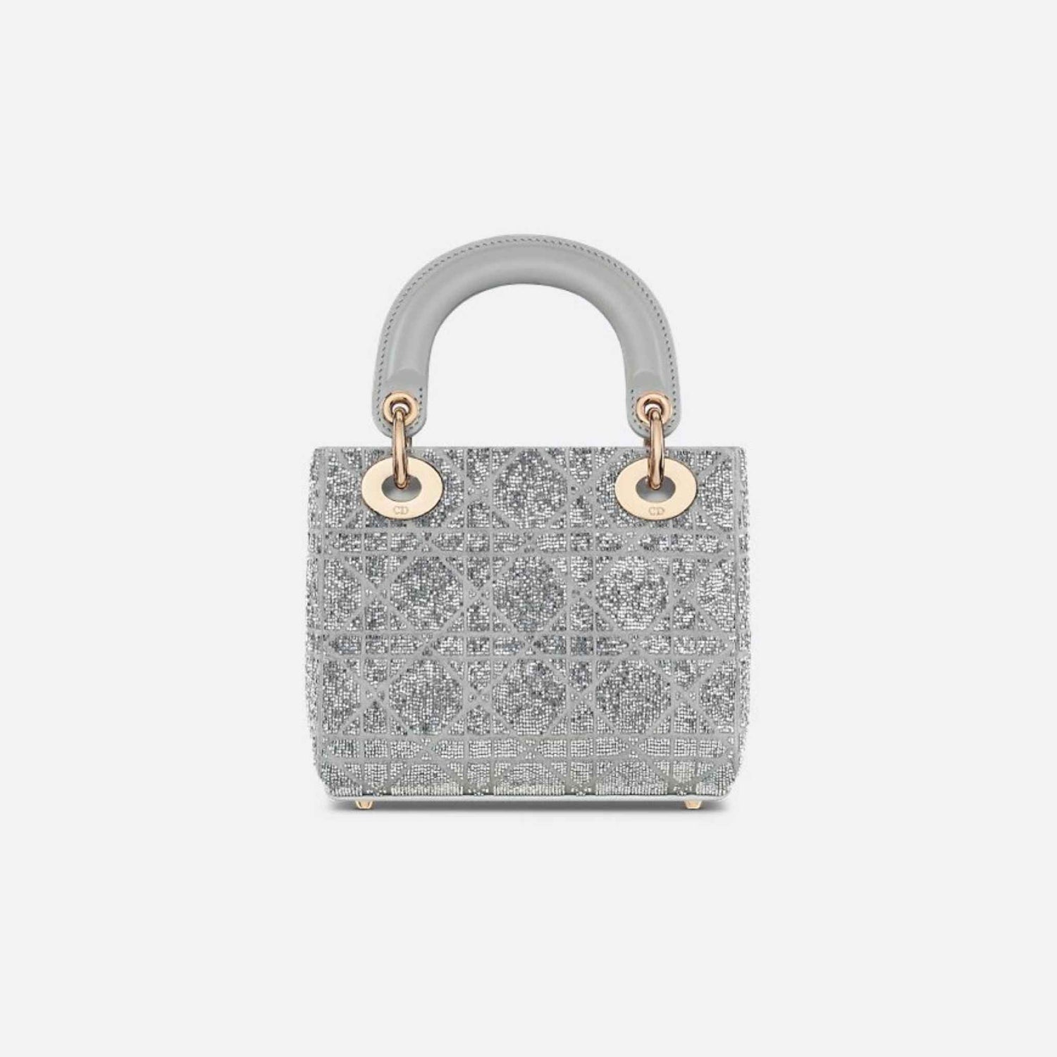 Mini Lady Dior Bag Microbead-Embroidered Cotton With Cannage Motif