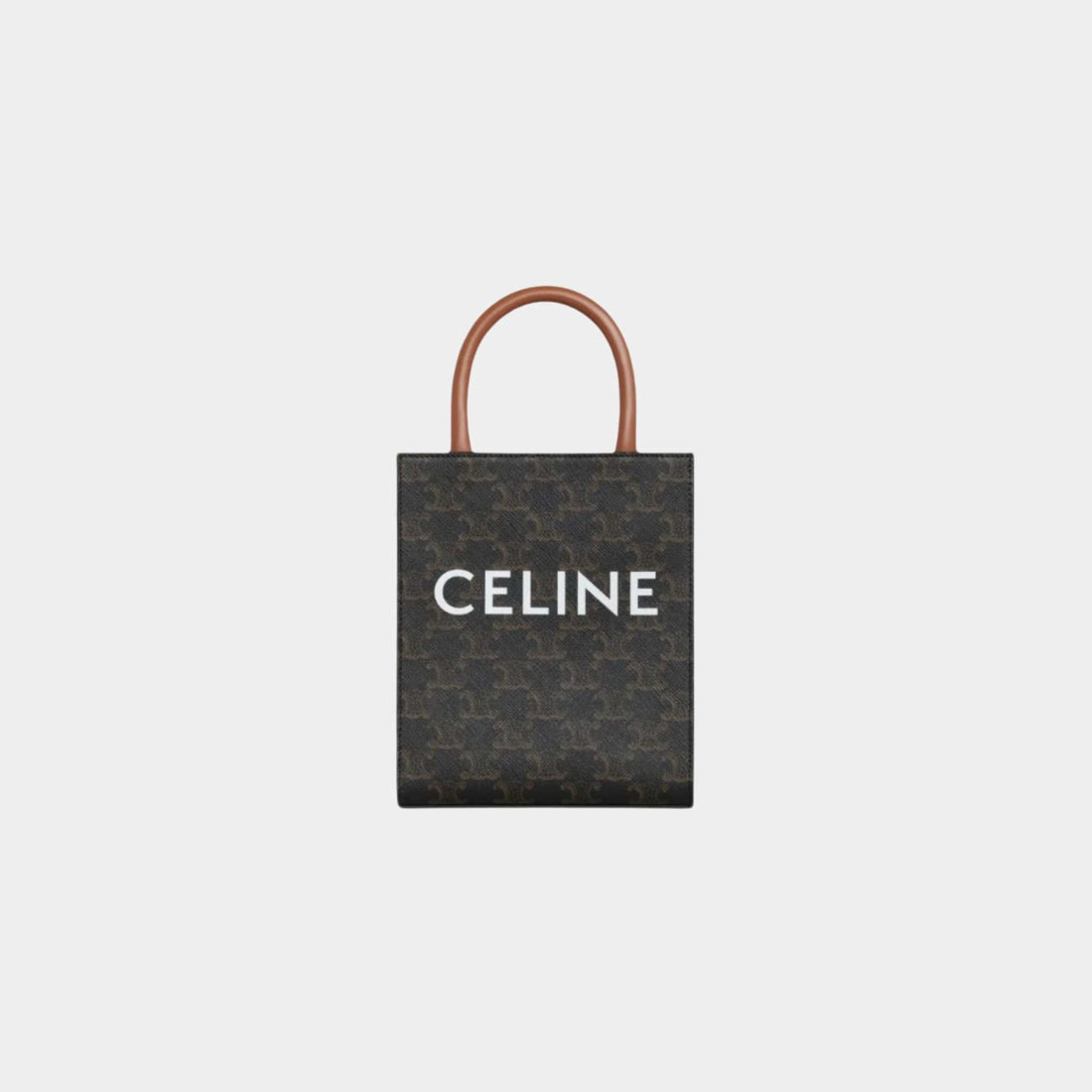 Mini Vertical Cabas In Triomphe Canvas With Celine Print