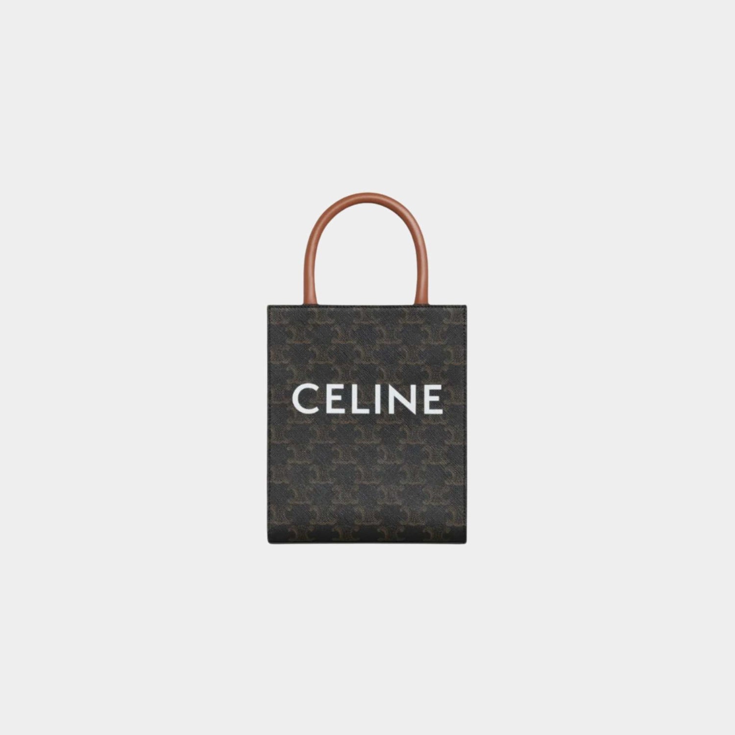 Mini Vertical Cabas In Triomphe Canvas With Celine Print
