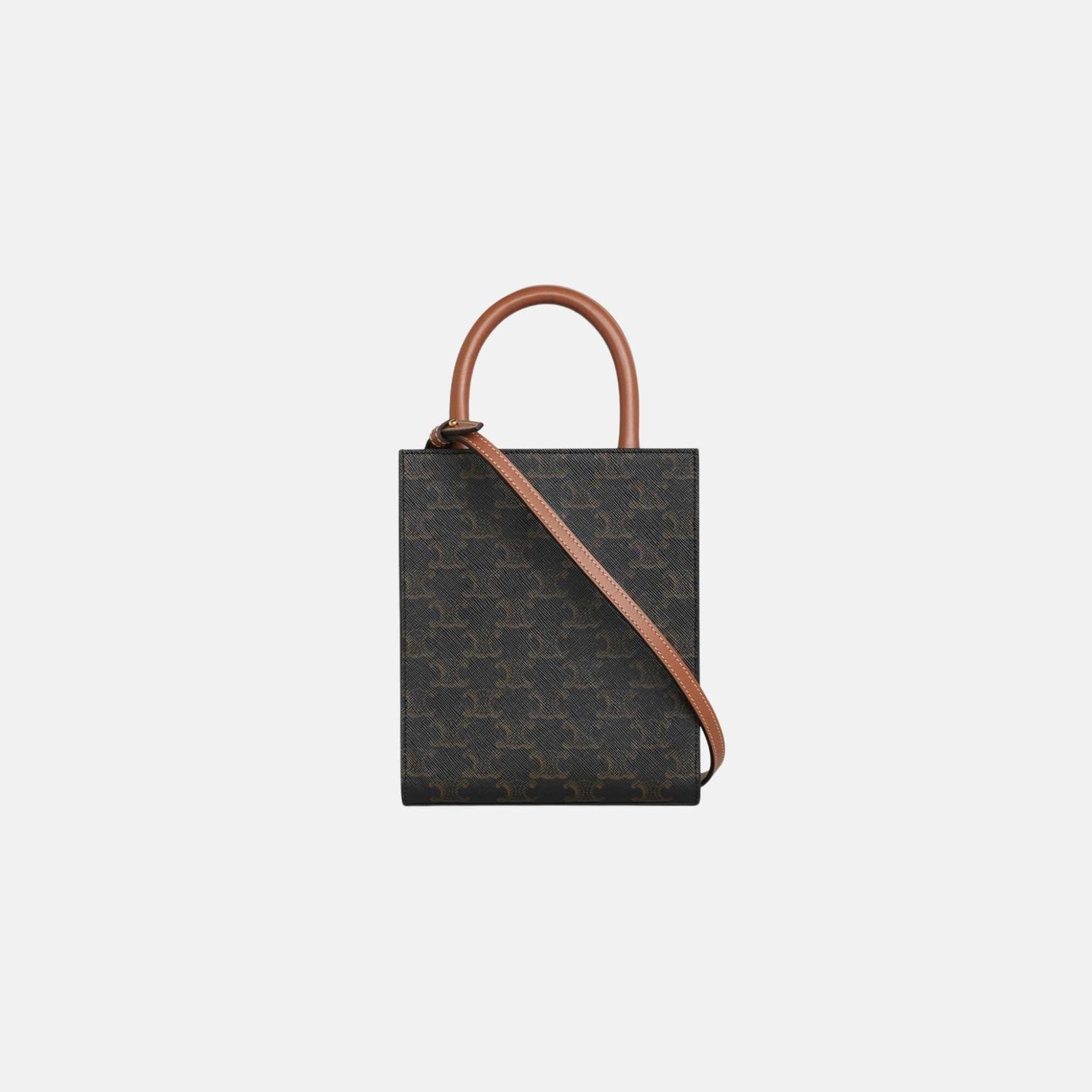 Mini Vertical Cabas In Triomphe Canvas With Celine Print