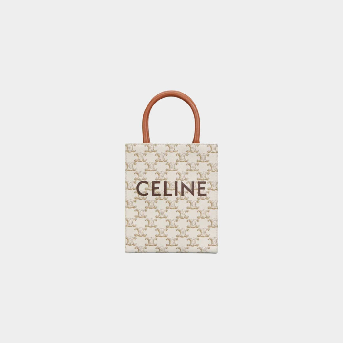 Mini Vertical Cabas In Triomphe Canvas With Celine Print