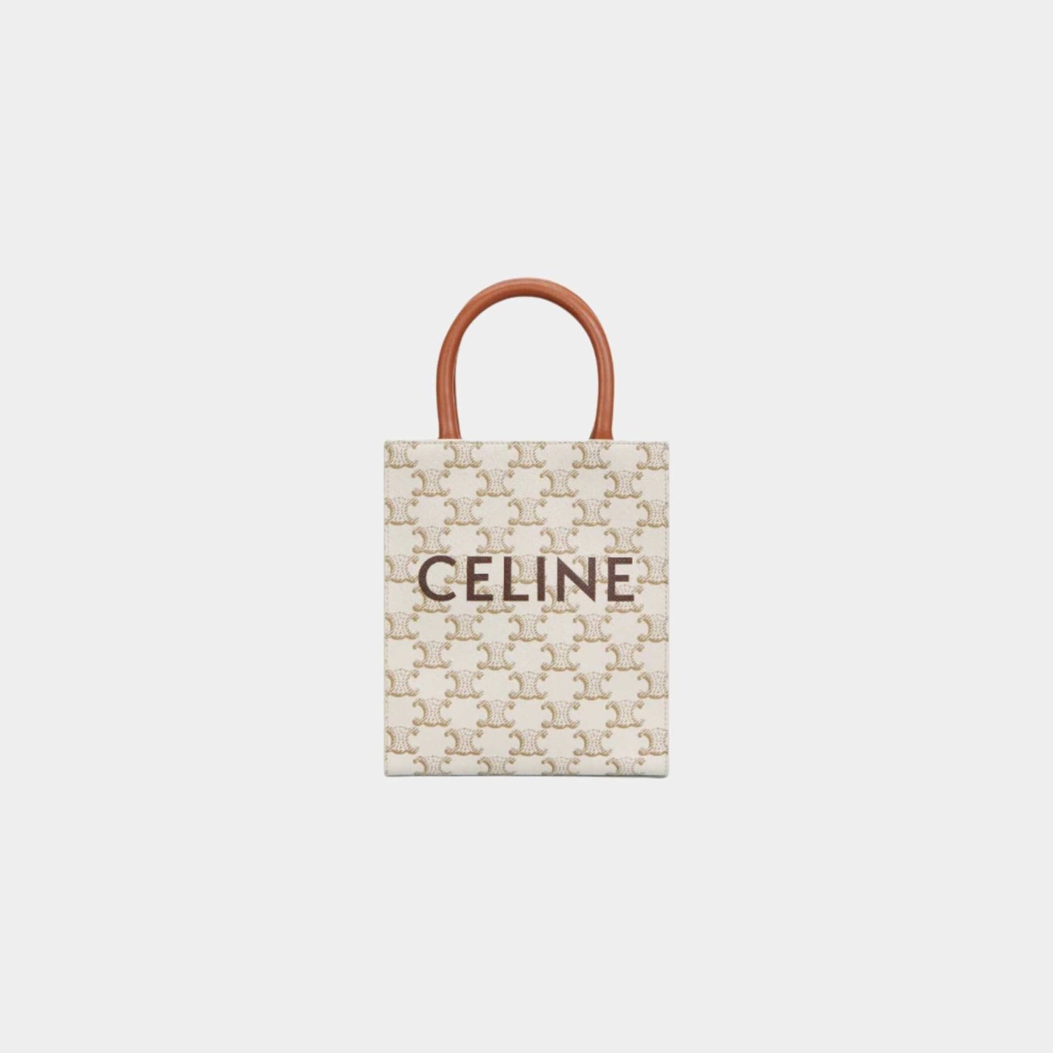 Mini Vertical Cabas In Triomphe Canvas With Celine Print