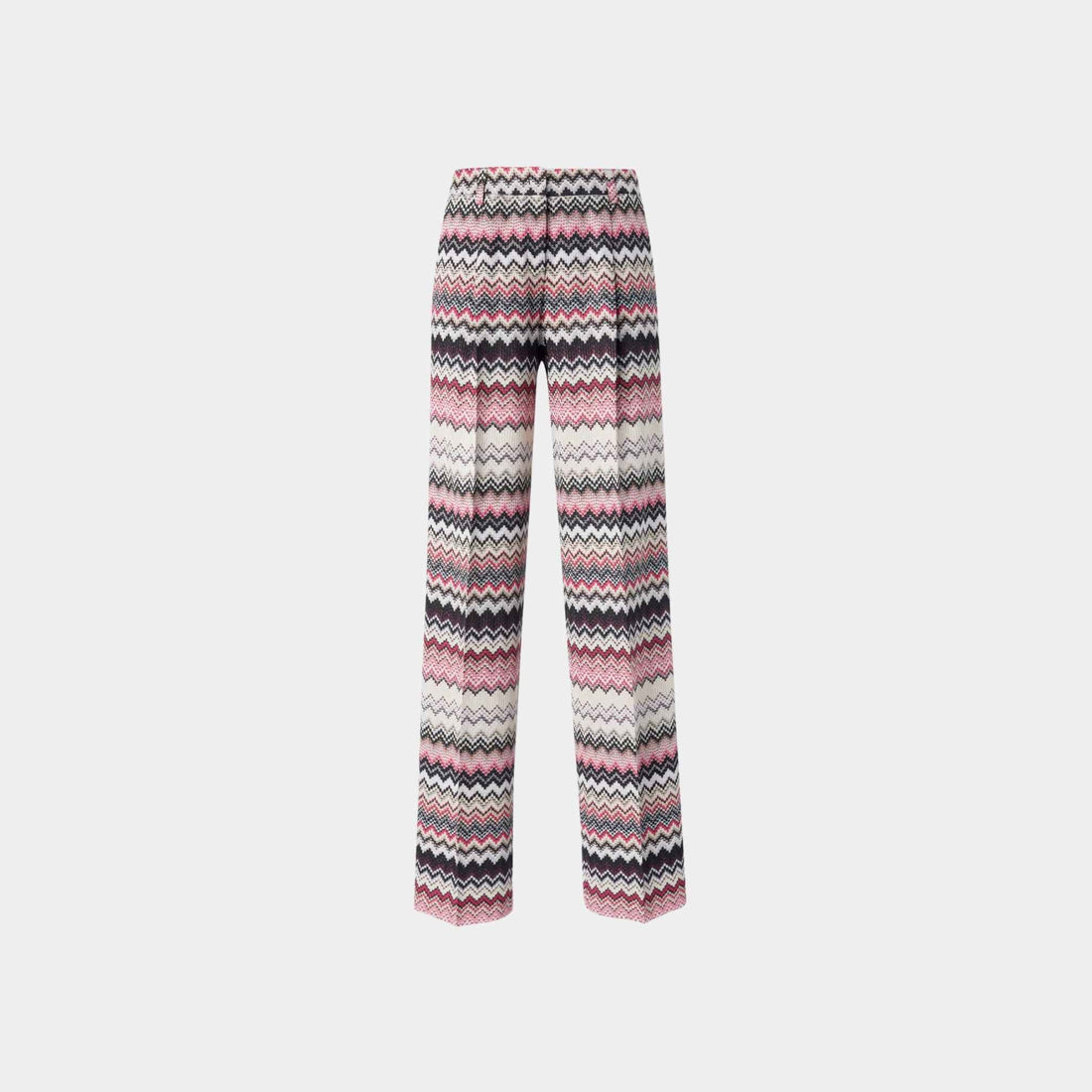 Classic Trousers With Lame Serrated Zigzag Pattern