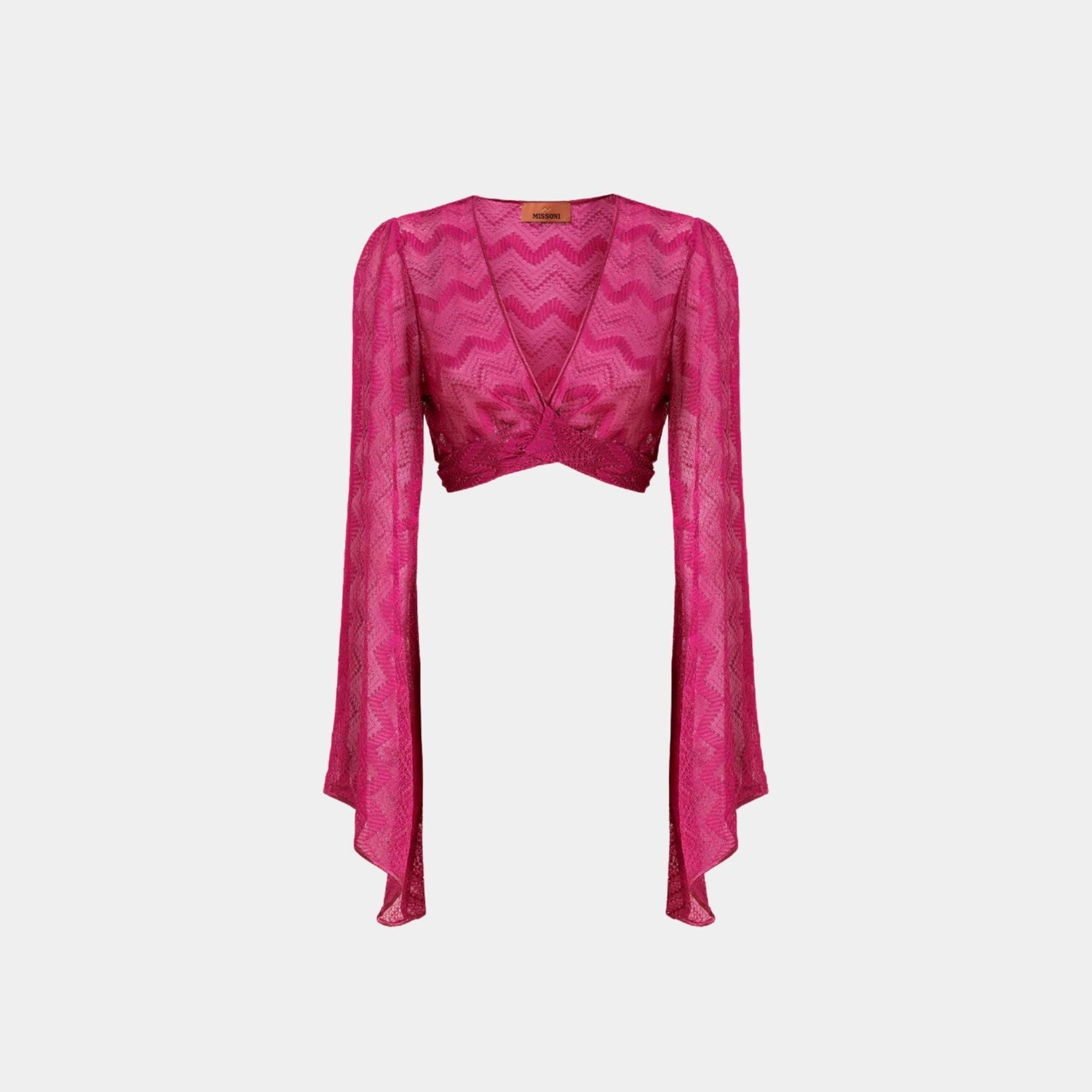 Crop Top In Zigzag Lame Viscose