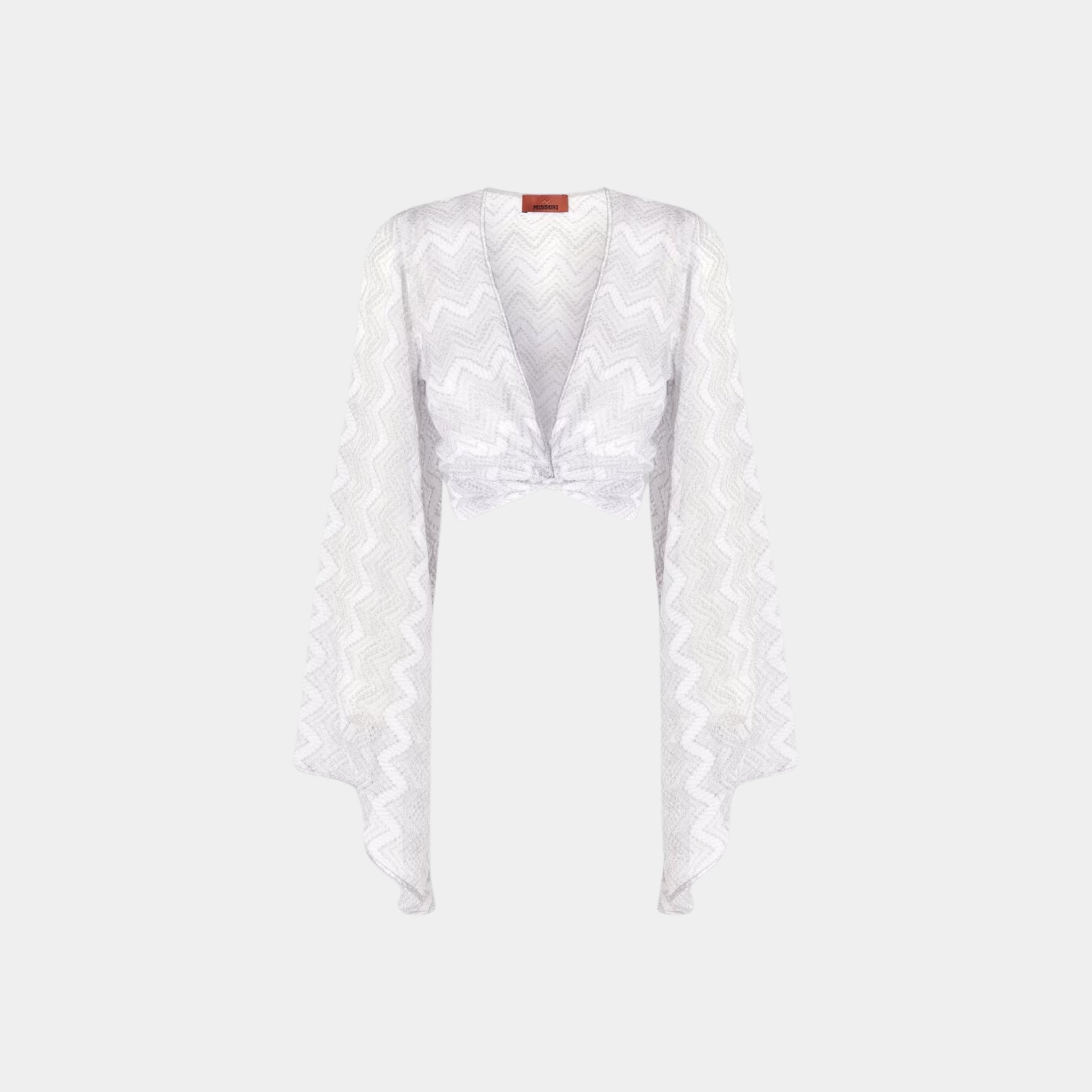 Crop Top In Zigzag Lame Viscose