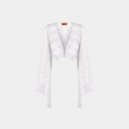 Crop Top In Zigzag Lame Viscose