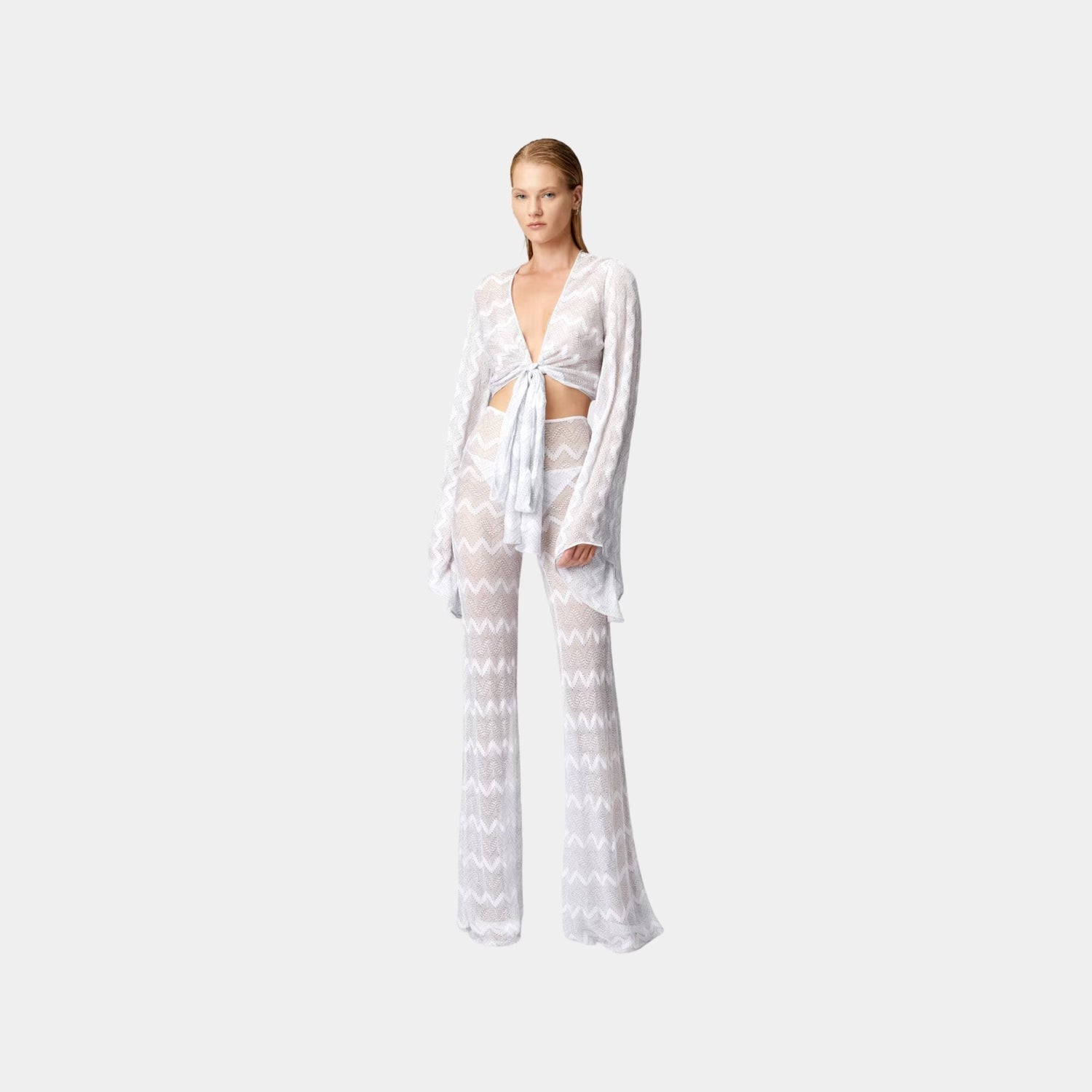 Crop Top In Zigzag Lame Viscose