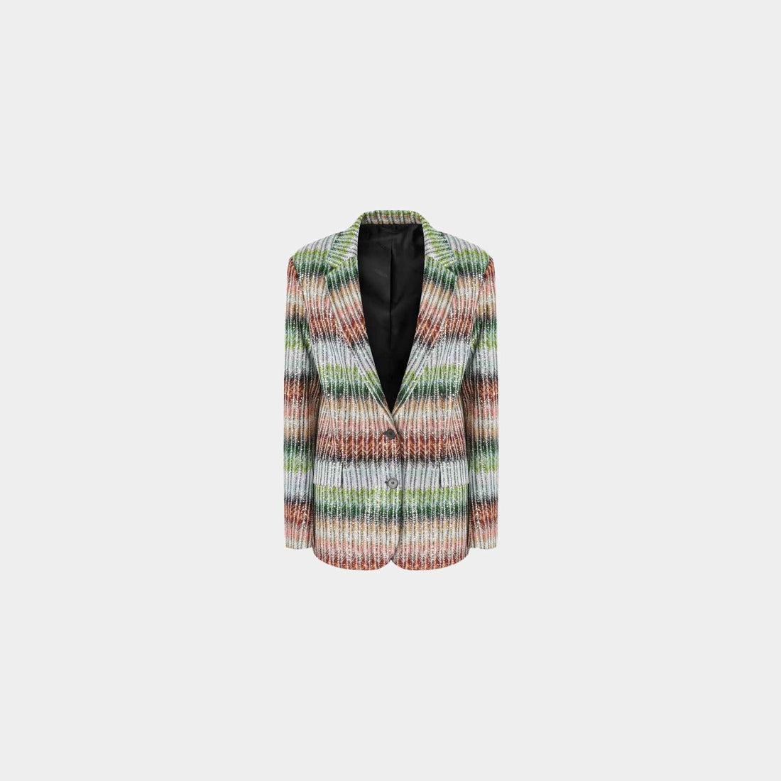 Degrade Zigzag Knit Blazer With Sequins
