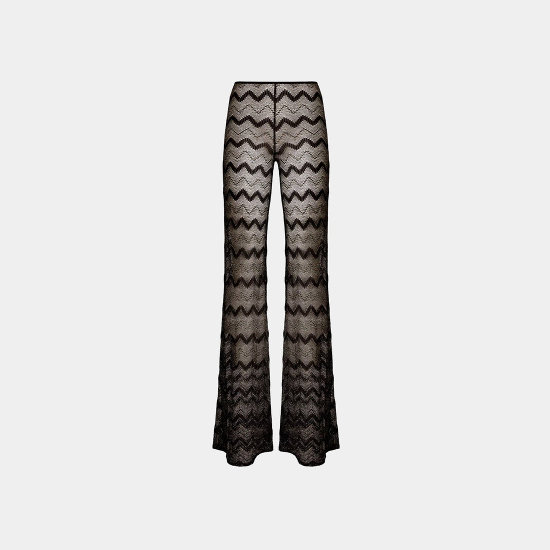 Flare Cover Up Trousers In Zigzag Lame Viscose