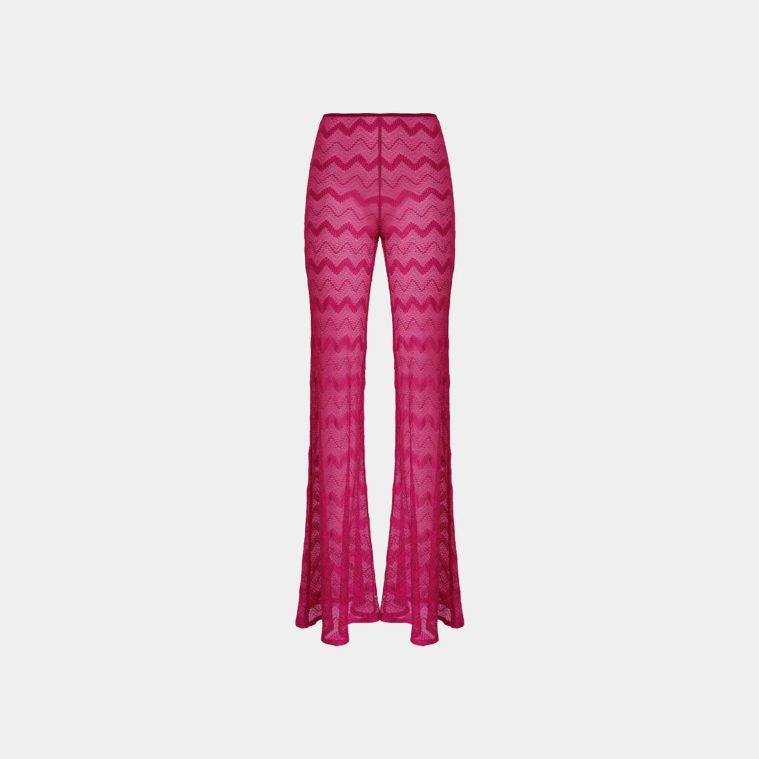 Flare Cover Up Trousers In Zigzag Lame Viscose