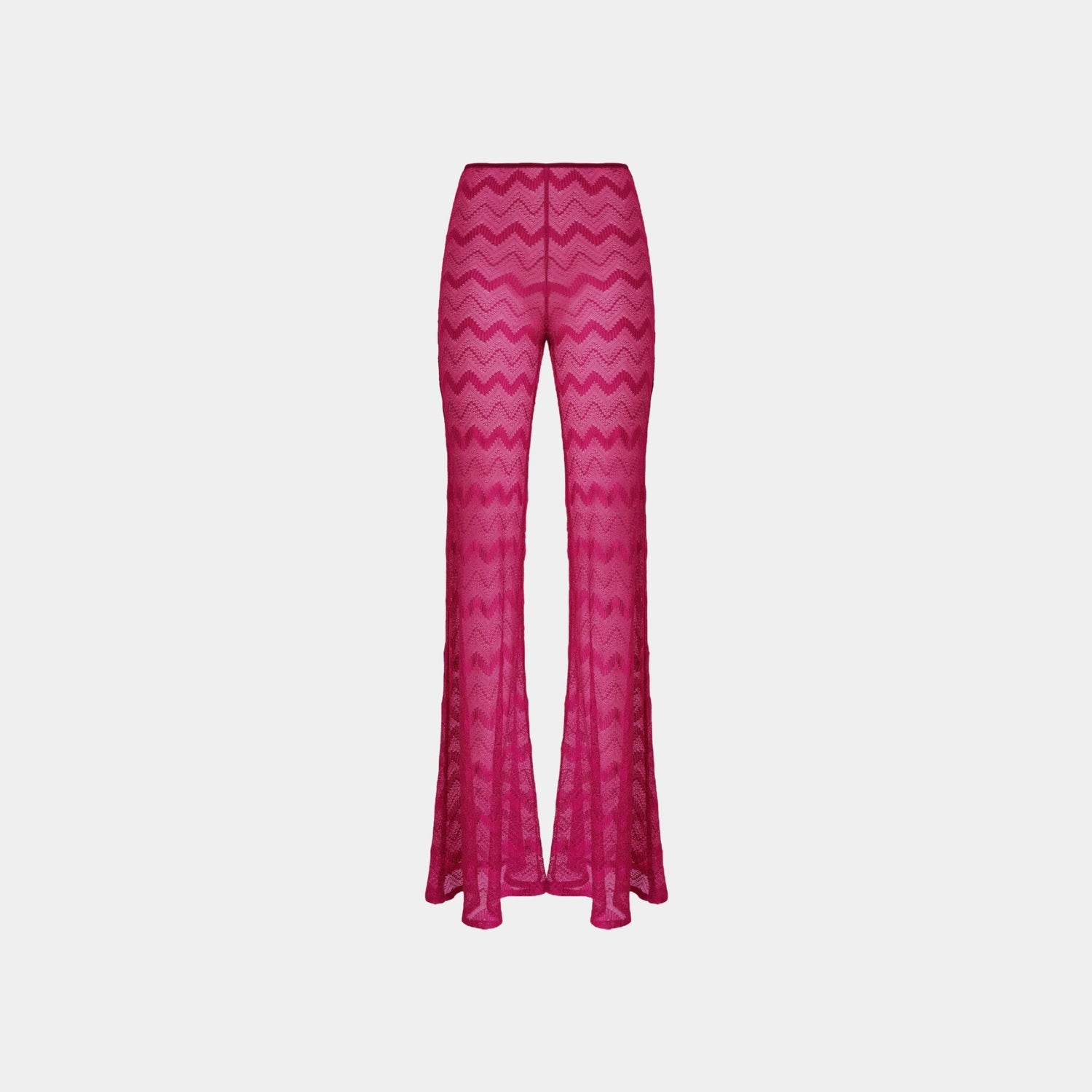 Flare Cover Up Trousers In Zigzag Lame Viscose