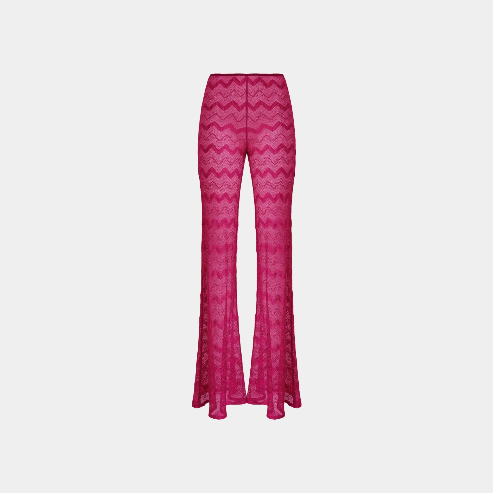 Flare Cover Up Trousers In Zigzag Lame Viscose