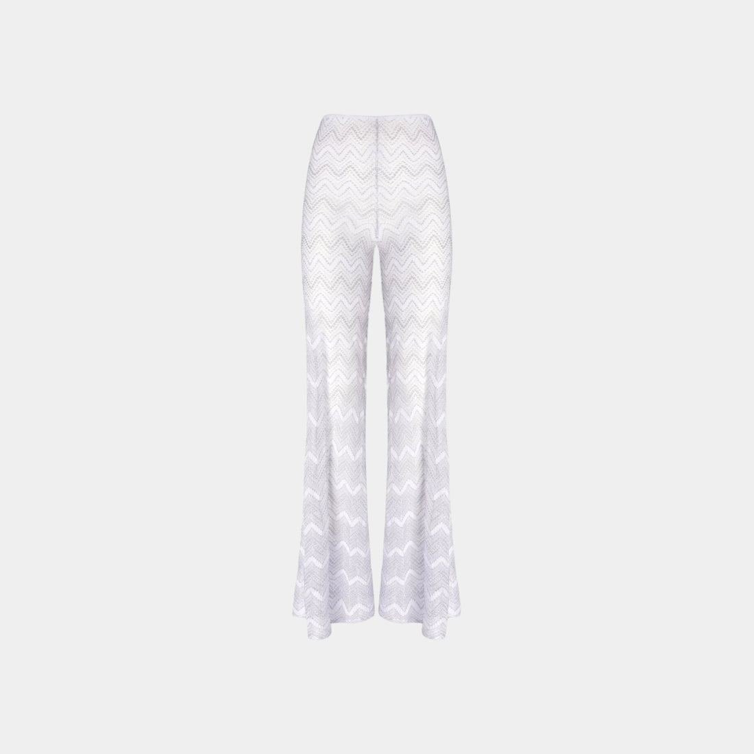 Flare Cover Up Trousers In Zigzag Lame Viscose