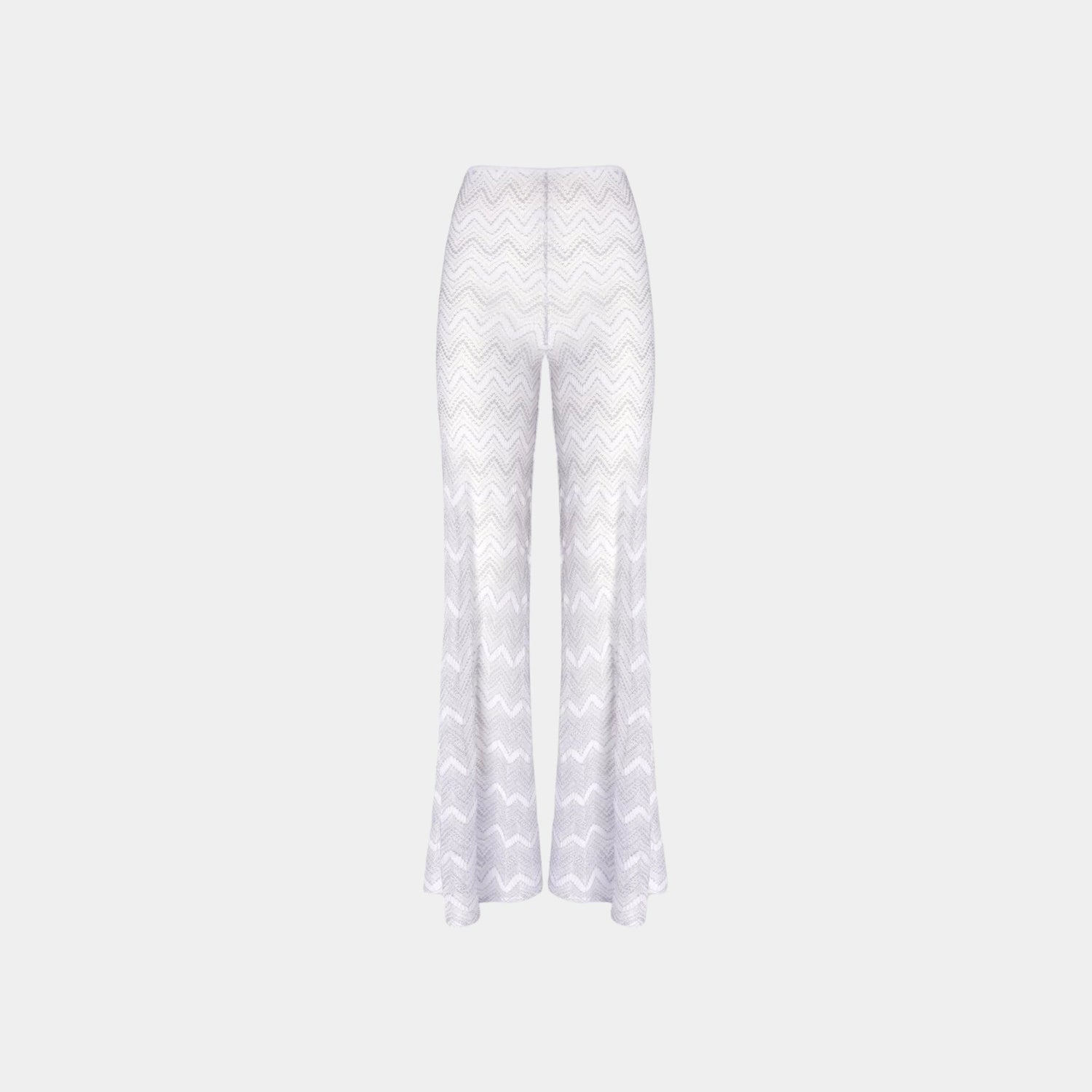 Flare Cover Up Trousers In Zigzag Lame Viscose