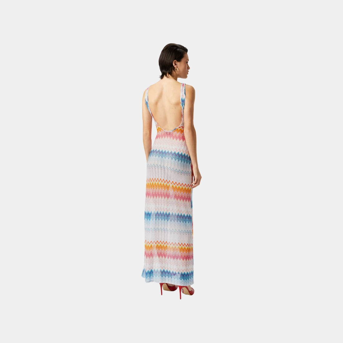 Long Cover Up In Viscose Zigzag Lame