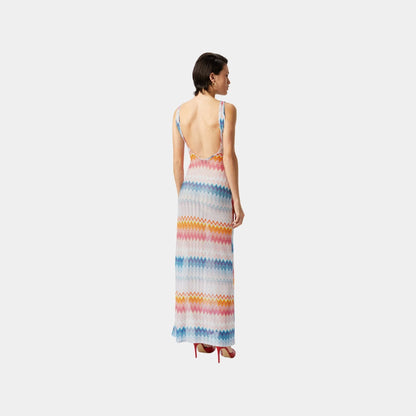 Long Cover Up In Viscose Zigzag Lame