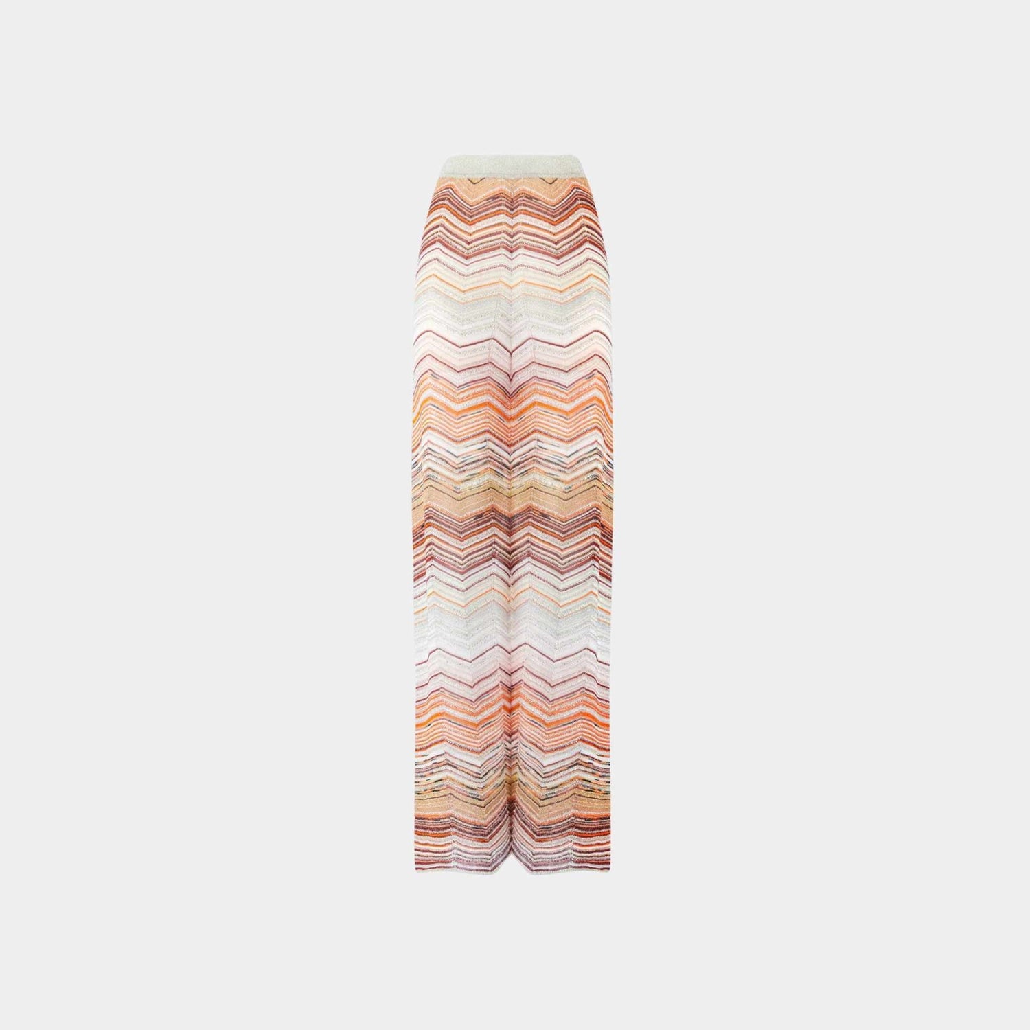 Palazzo Chevron Lame Trousers With Sequins