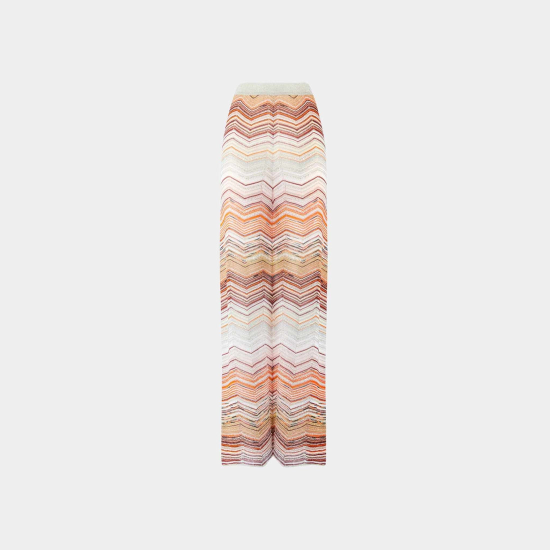 Palazzo Chevron Lame Trousers With Sequins