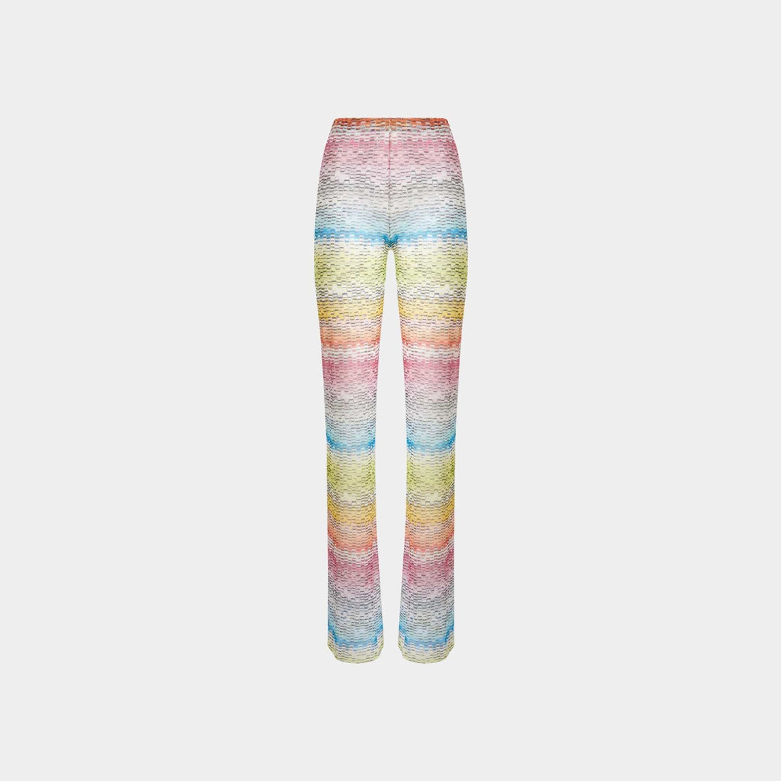 Straight Trousers In Printed Tulle