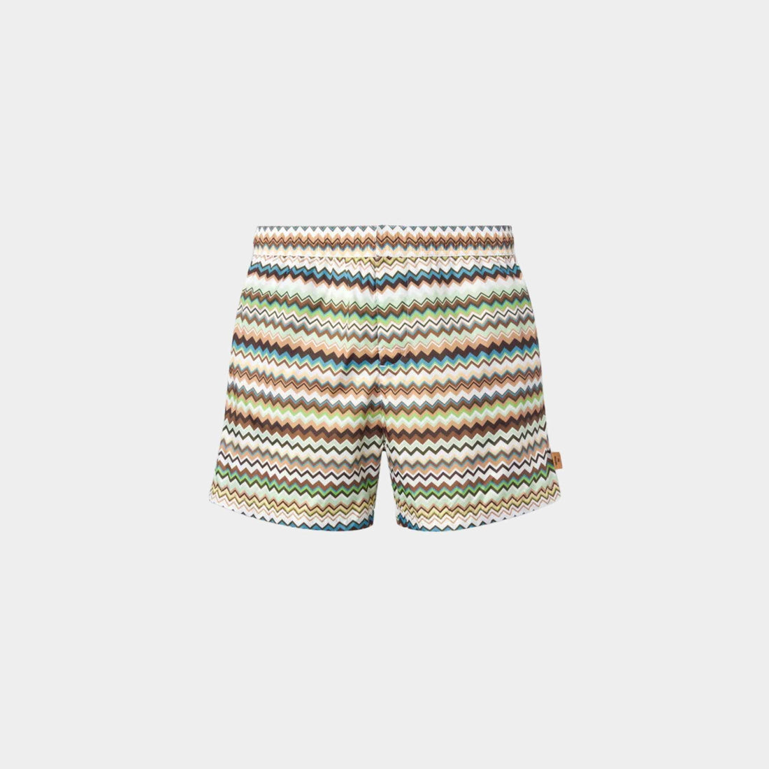 Swimming Trunks In Zigzag Print Nylon