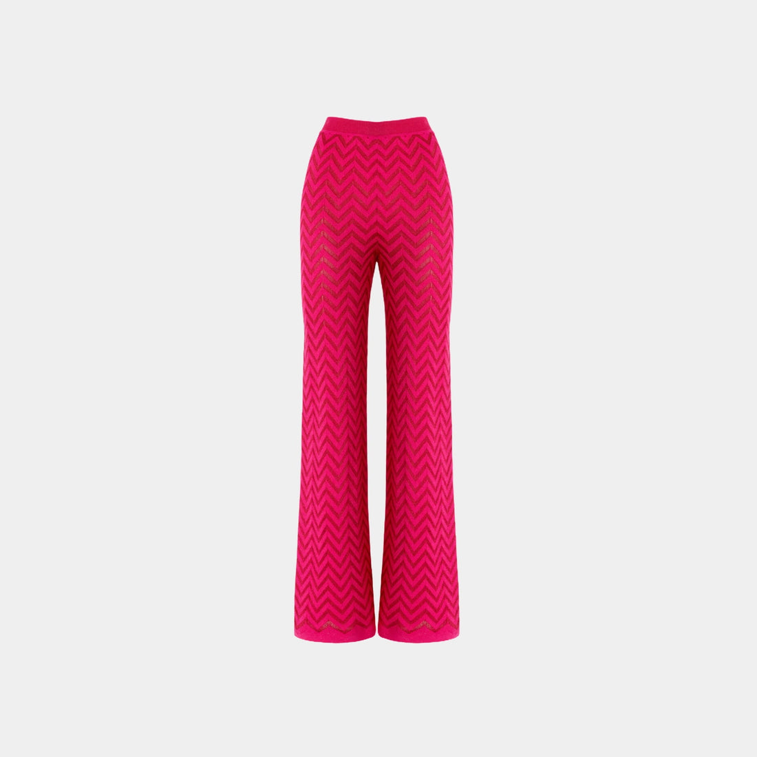 Tonal Chevron Pattern Straight Trousers