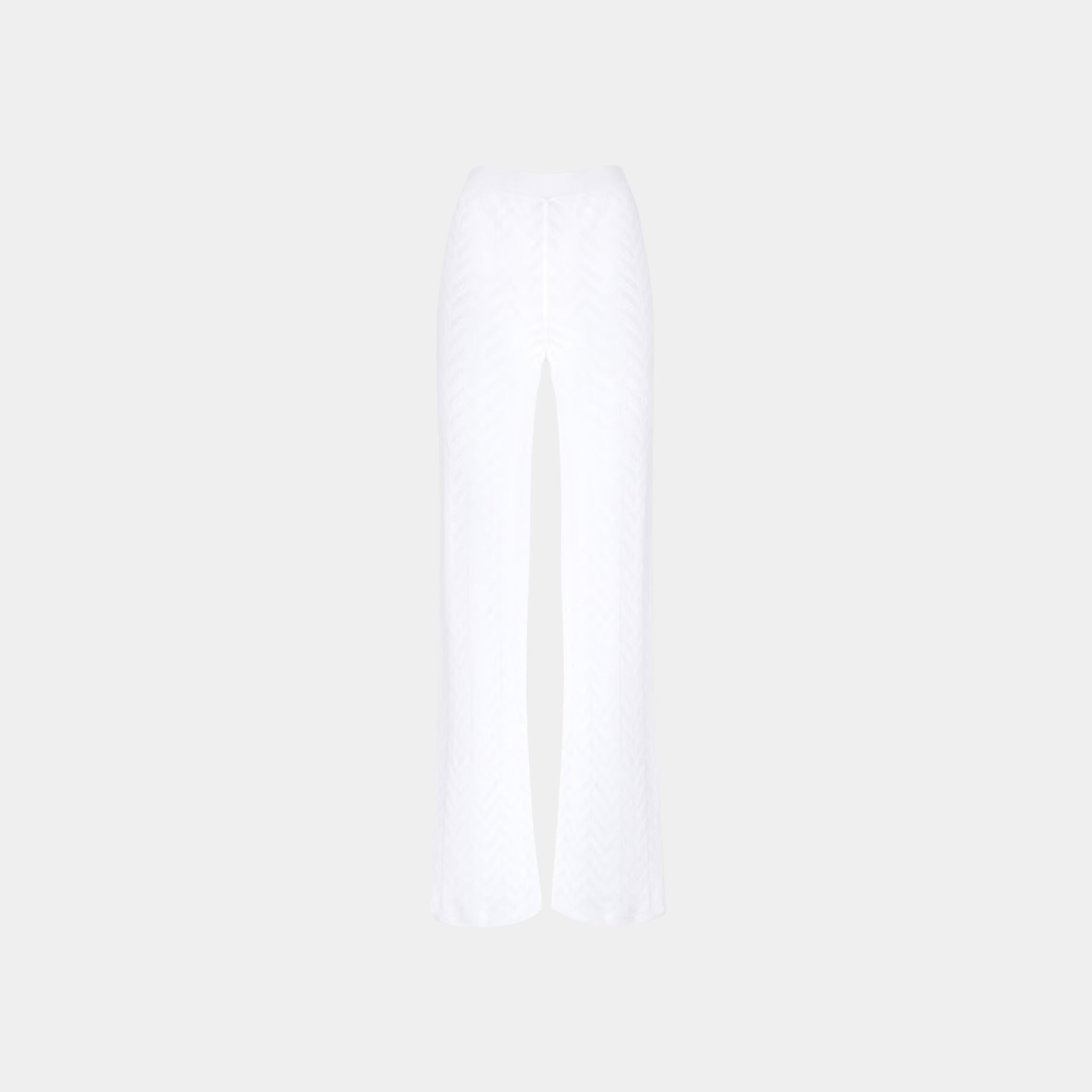 Tonal Chevron Pattern Straight Trousers