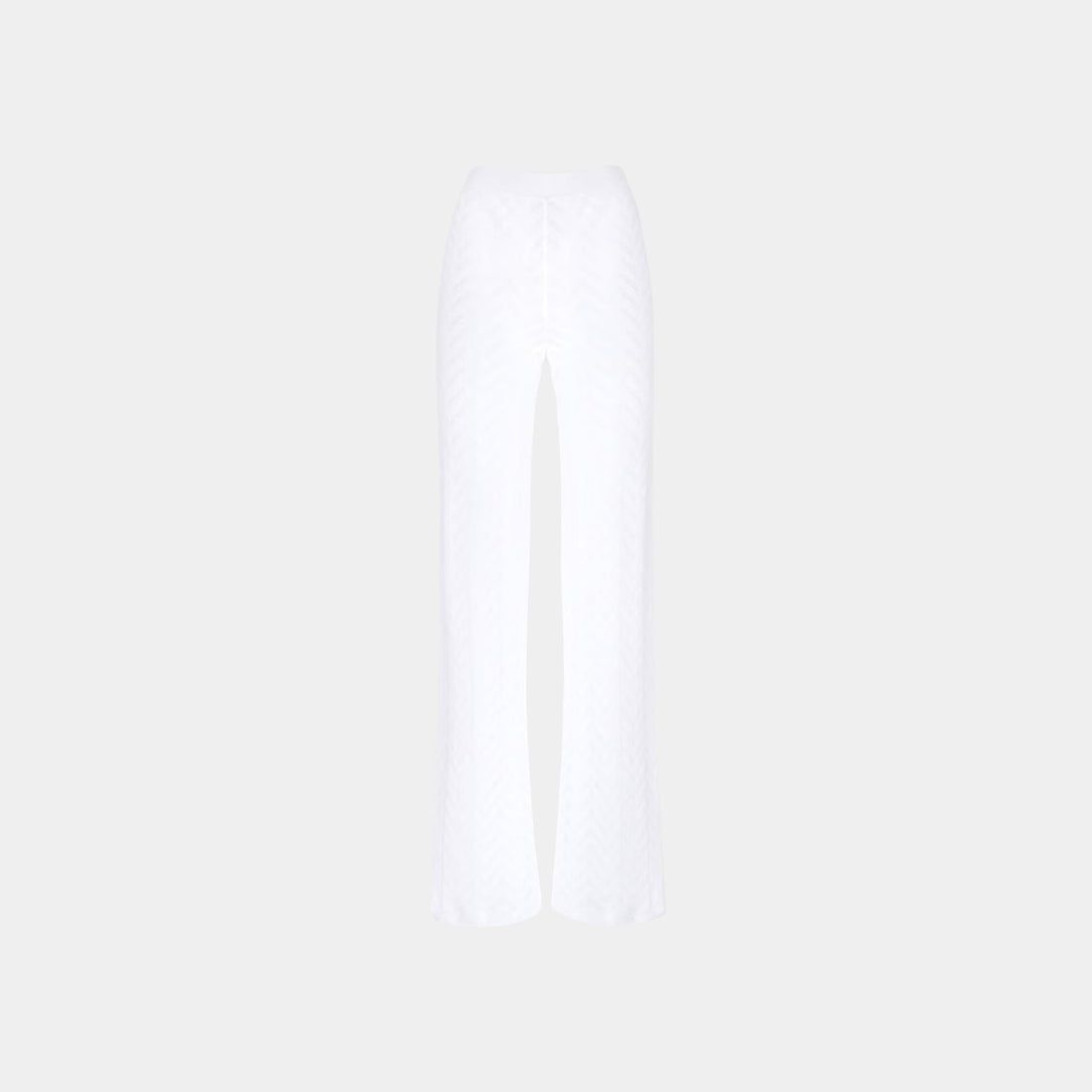 Tonal Chevron Pattern Straight Trousers