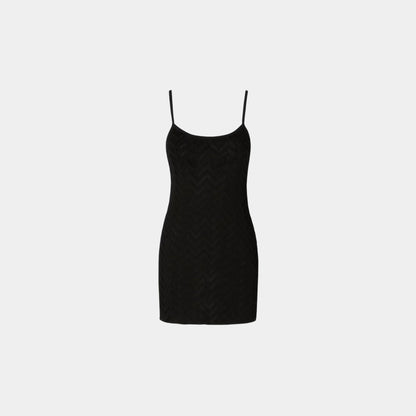 Tonal Chevron Sleeveless Mini Dress