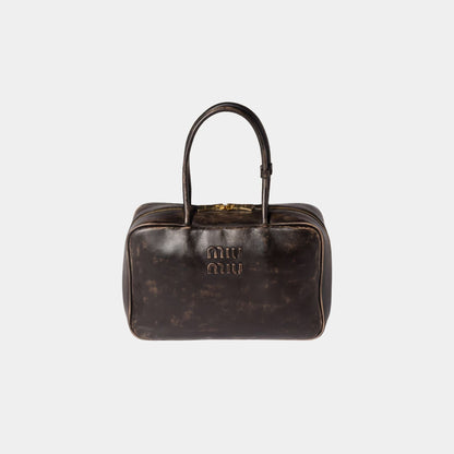 Beau Vintage Effect Nappa Leather Large Bag