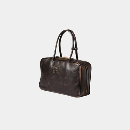 Beau Vintage Effect Nappa Leather Large Bag