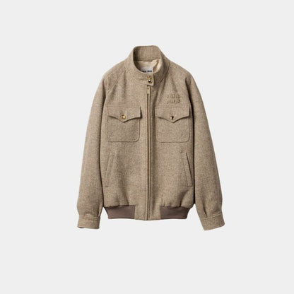 Chevron Blouson Jacket Khaki