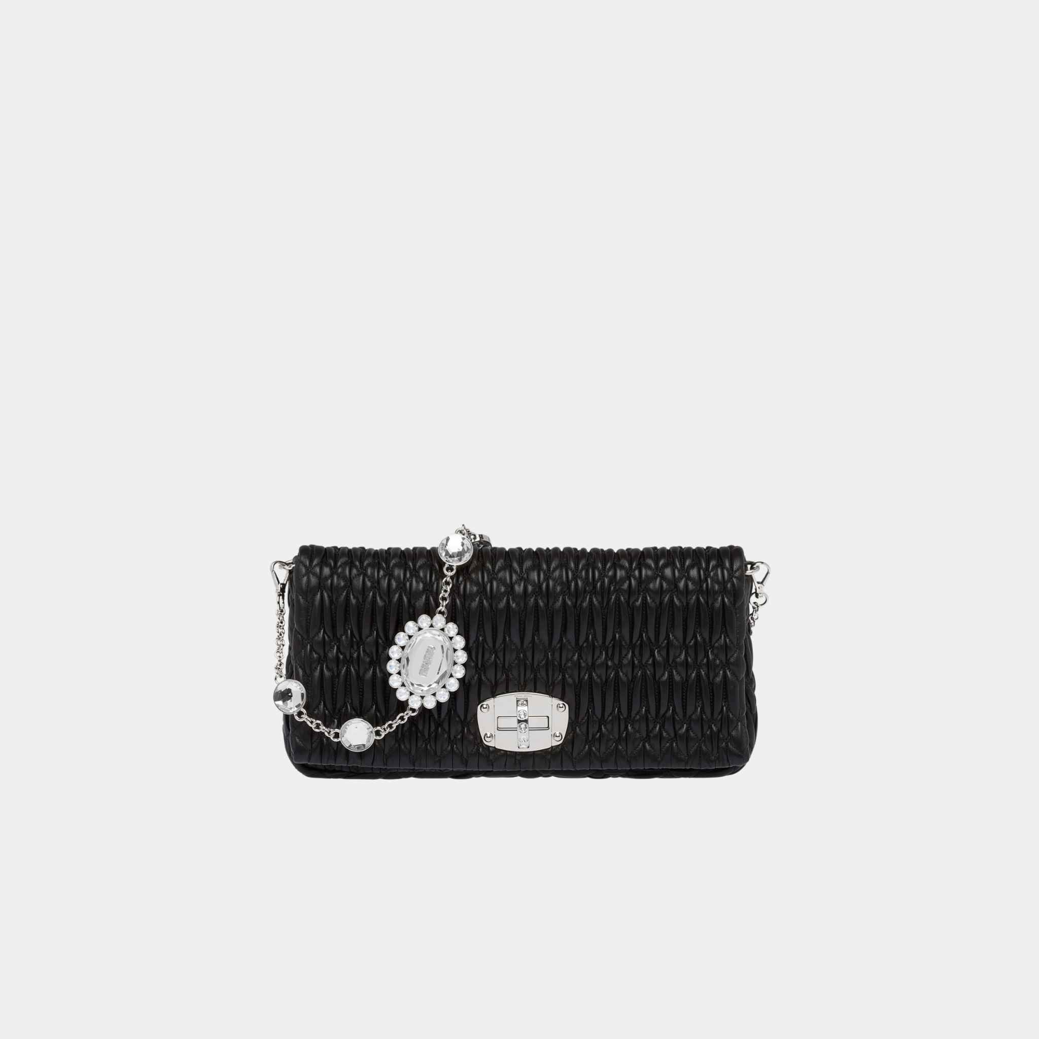 Crystal Cloqué Nappa Leather Bag