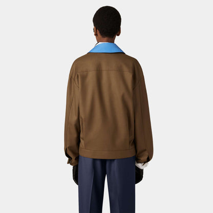 Gabardine Blouson Jacket With Poplin Collar Tundra