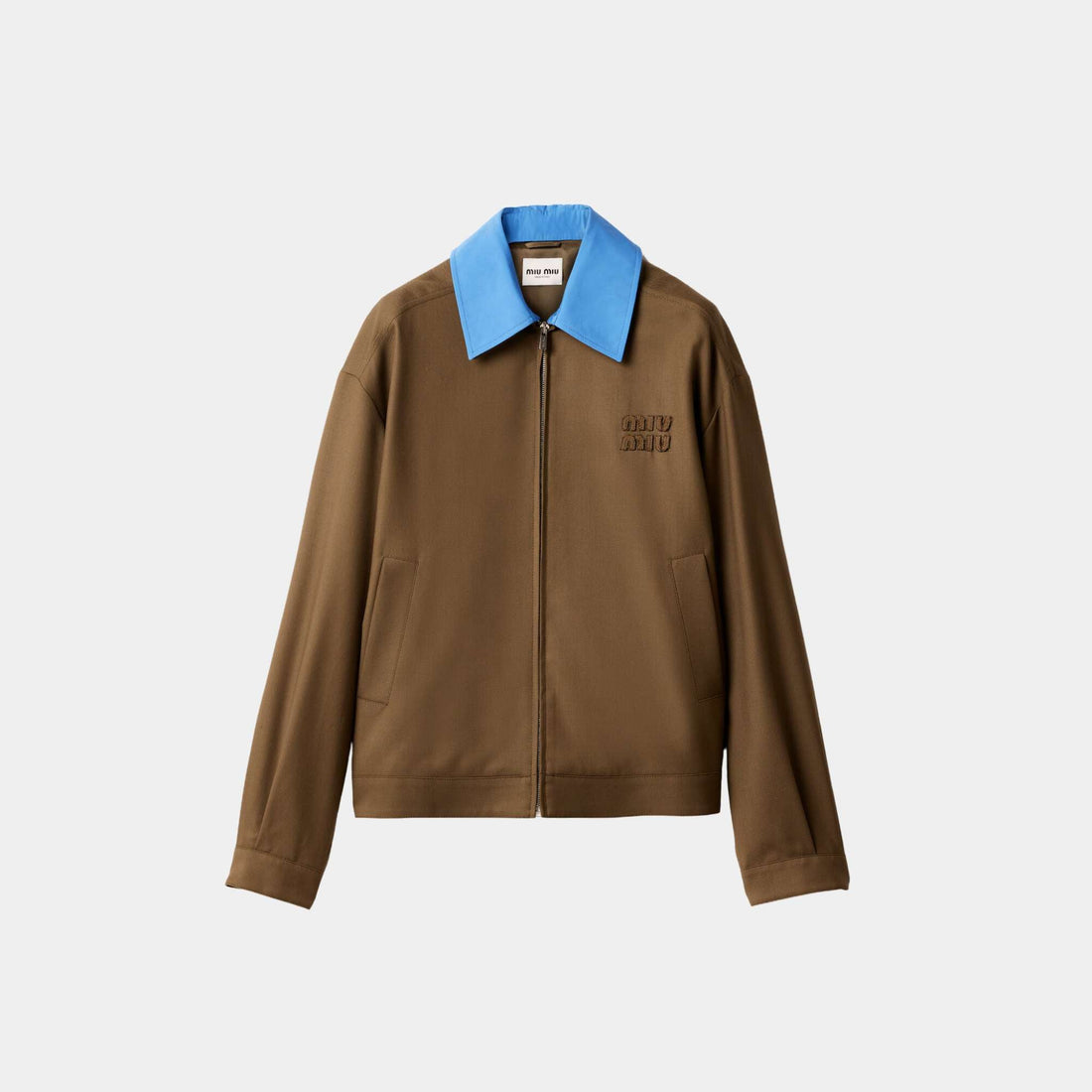Gabardine Blouson Jacket With Poplin Collar Tundra