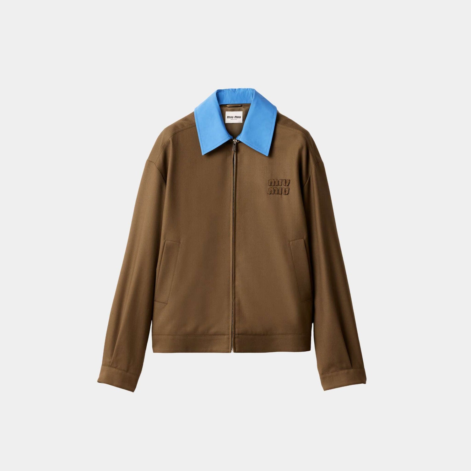 Gabardine Blouson Jacket With Poplin Collar Tundra