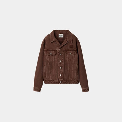Garment Dyed Denim Blouson Brown
