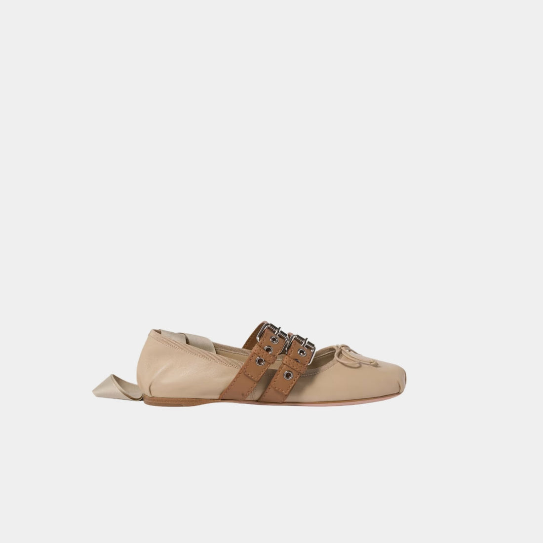 Nappa And Calf Leather Ballerinas