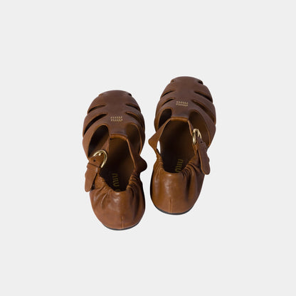 Ruches Nappa Leather Fisherman Sandals