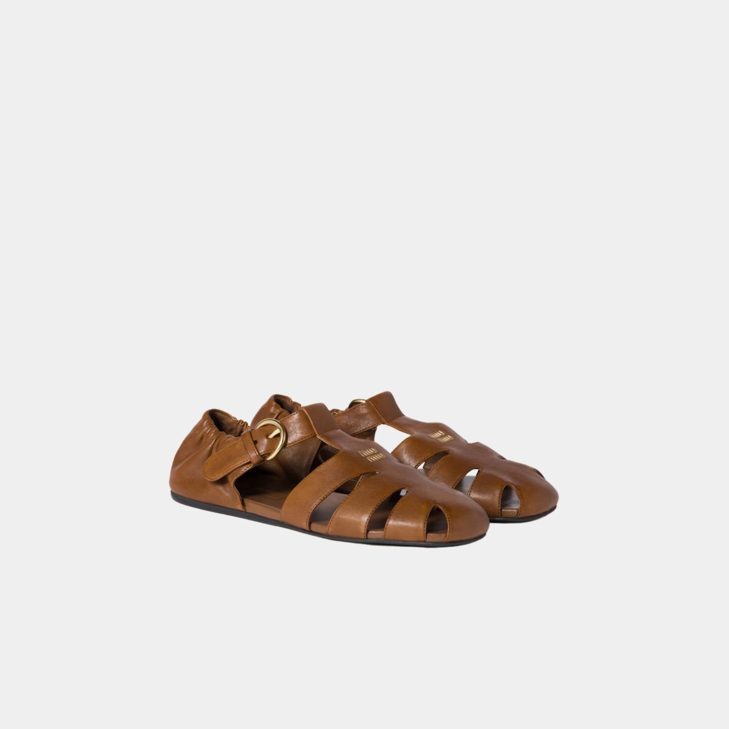 Ruches Nappa Leather Fisherman Sandals