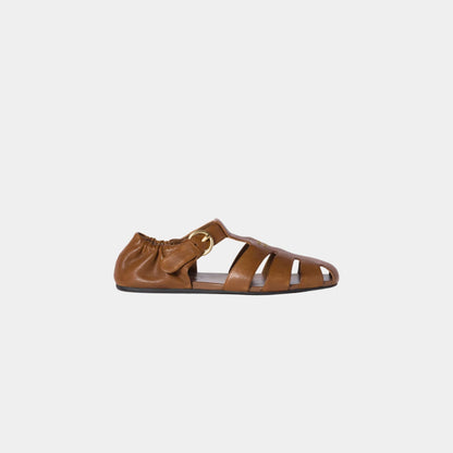 Ruches Nappa Leather Fisherman Sandals