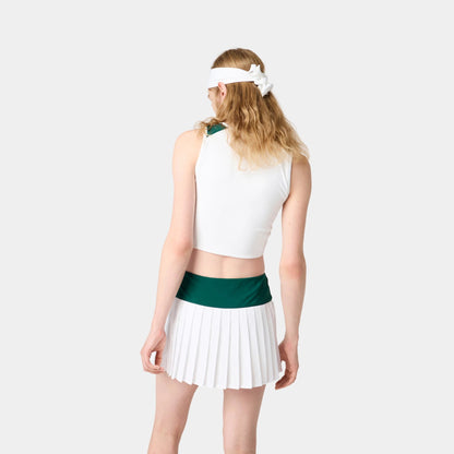 Stretch Technical Jersey Pleated Miniskirt