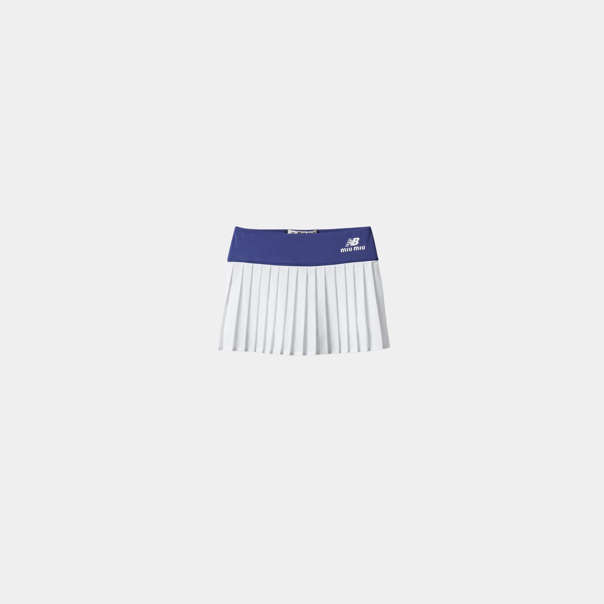 Stretch Technical Jersey Pleated Miniskirt
