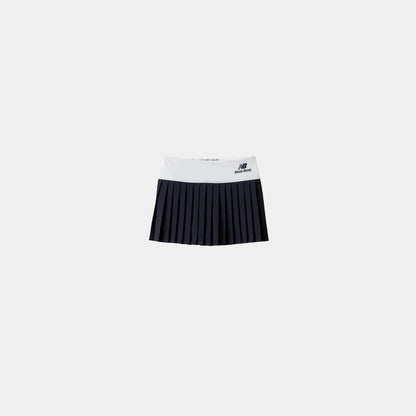 Stretch Technical Jersey Pleated Miniskirt