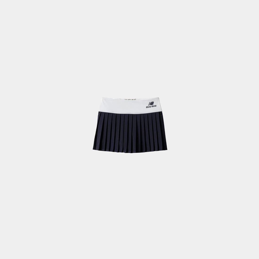 Stretch Technical Jersey Pleated Miniskirt