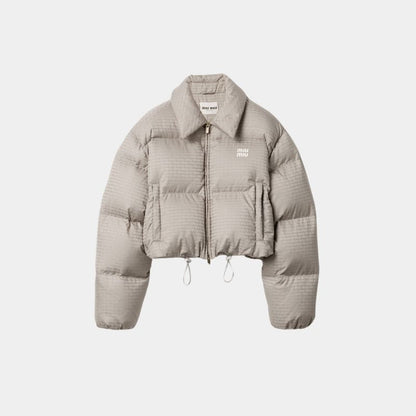 Technical Pongé Down Jacket Aluminum