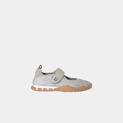 Tyre Technical Fabric And Suede Ballerinas