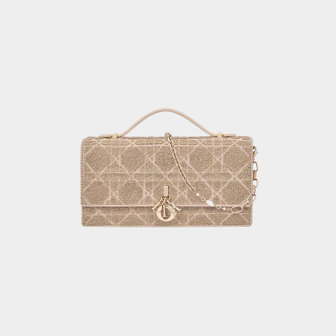 Or My Dior Mini Bag Microbead-Embroidered Cotton